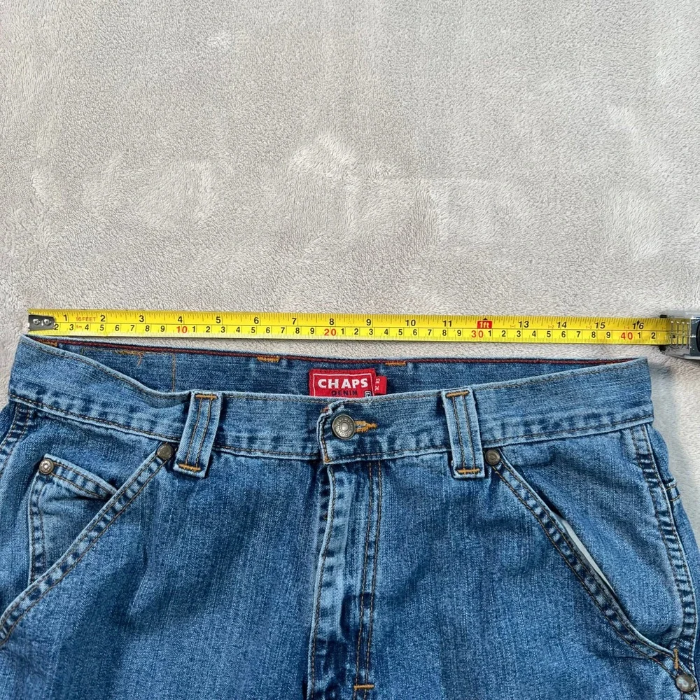 Chaps Denim Carpenter Jeans Mens Size 32x34 Blue Hammer Loop Straight Leg Cotton